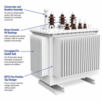Transformateur de distribution immergé dans l'huile Wanbo-528 S11 S13 de 10 kVA à 3150 kVA, à ailettes ondulées, étanche, ONAN, enroulement en cuivre