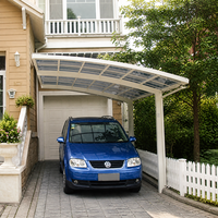 Abri de voiture/tente de stationnement en alliage d'aluminium économique et durable, imperméable, taille personnalisable, garantie 30 ans pour la protection solaire