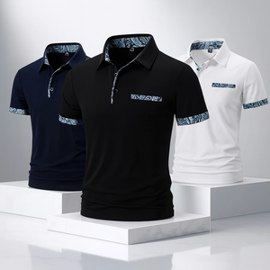 Wholesale Men's Dry Three-dimensional Tailoring Short-Sleeved Fashion Business Anti-Pilling Knitted Golf Polo Shirts Custom logo