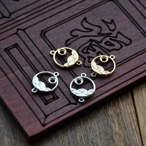 Pendentif lune levante au-dessus de la mer, breloque en cuivre de 13x18mm, pour accessoires de bijoux à faire soi-même - Product Image 2