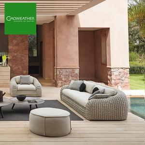 Ensemble de canapés d'extérieur en corde tout temps, mobilier de <span class=keywords><strong>jardin</strong></span> moderne en <span class=keywords><strong>aluminium</strong></span>, <span class=keywords><strong>salon</strong></span> résistant aux intempéries pour villa, hôtel, cour - Product Image 5