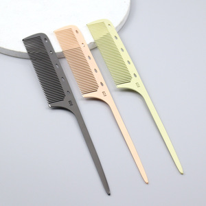 Professional Salon Hairdressing Tool Custom Black Heat Resistant Teasing Carbon Double Teeth <b>Comb</b> - Product Image 1
