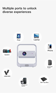 Projetor Mini Portátil LED C9 Whale <span class=keywords><strong>TV</strong></span> Smart Android com Suporte a Wifi 4K para Home Theater e Jogos 5G <span class=keywords><strong>Usb</strong></span> - Product Image 5