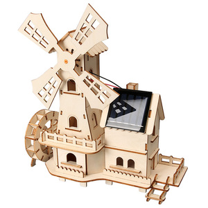 Casita Solar con Molino <span class=keywords><strong>de</strong></span> Viento Holandés <span class=keywords><strong>de</strong></span> <span class=keywords><strong>Madera</strong></span>, Juguetes Educativos DIY, Material Didáctico para Niños con Bolsa <span class=keywords><strong>de</strong></span> Materiales Científicos - Product Image 2