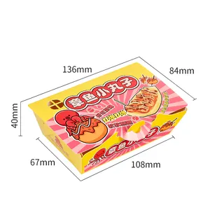 Descartável tirar embalagem para ir comida japonesa tirar takeout octopusballs recipientes papel caixa takoyaki