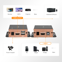 Extensor KVM HDMI de 50 m ODM 1080P 60 Hz Compatible con IR EDID Pass CAT5e/6 Mediante Transmisor y Receptor para Señalización Digital y Comercio Minorista