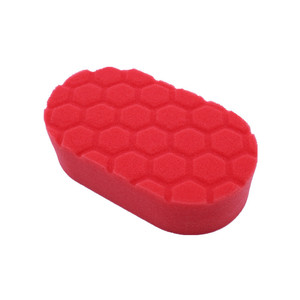 Éponge de cirage hexagonale en nid d'abeille rouge en polyester pour le detailing automobile - Product Image 1