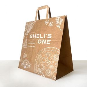 Food Grade Biodegradable Kraft Paper Gift <b>Bag</b> with Custom Printed Logo Classic Style Punching Handle - Product Image 2
