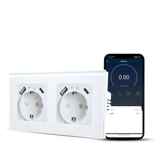 Smart WIFI Dual Plug USB + Tipo-c Puerto de carga Enchufe de pared Control de voz remoto WIFI Enchufe de pared inteligente con Alexa <span class=keywords><strong>Google</strong></span> Home - Product Image 1