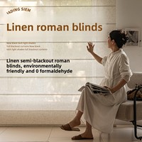 Cortina Romana Semitransparente, Nueva Cortina Enrollable de Protección Ambiental Estilo Japonés, Impermeable y Transparente