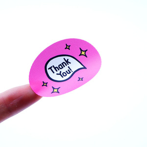 Custom Self Adhesive Thank You for Your Purchase Sticker in Roll Pink Round Mini Stickers <strong>Thanks</strong> - Product Image 1