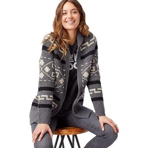 Cárdigan de punto de manga larga ajustado de Invierno para mujer personalizable, suéter con cuello redondo, cremallera abierta frontal, Mosca, informal, Coreano - Product Image 6