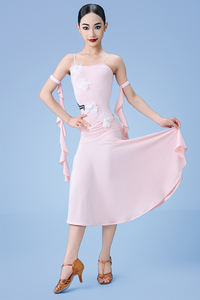 Robes de danse latine professionnelles Vennystyle pour femmes adultes - Matière en spandex/coton sur mesure pour la rumba, le cha-cha et la samba - Product Image 2