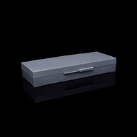 ABS Microscope Slide Storage Box or Holder in Color Grey, 50 Places, with Number Marking and Snap Closure, Laboratory Use