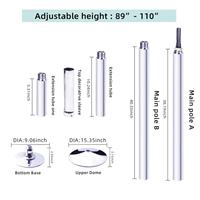 Vente chaude en gros, barre de pole dance professionnelle, rotative, statique, portable, amovible, kit de pole dance