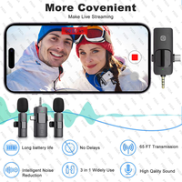 Microphone Sans Fil pour iPhone Appareil Photo USB-C Mini Micro Professionnel 3-en-1 avec Réduction de Bruit Lavalier