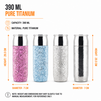 Mug en titane pur magnétique de 390 ml, isolé sous vide, à double paroi, pour la préparation et l'infusion du thé