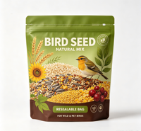 Sachet personnalisé pour aliments pour oiseaux, emballage de graines pour perroquets, pochette à fermeture éclair verticale haute barrière, sac d'emballage pour aliments pour animaux de compagnie