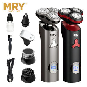 Rasoir électrique pour homme MRY à 3 lames, 600 mAh, charge rapide 2H, étanche IPX6, rasoir rechargeable sans fil USB, <span class=keywords><strong>kit</strong></span> de toilettage 5 en 1 - Product Image 3