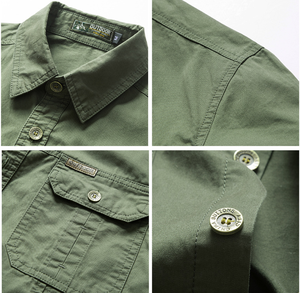 Chemise utilitaire à manches courtes 100 % coton pour <span class=keywords><strong>homme</strong></span> - Coupe décontractée, haut de travail avec poches poitrine, grandes tailles pour l'été - Product Image 5