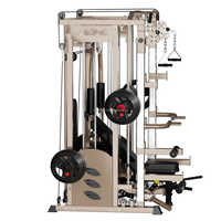 Station de musculation multifonctionnelle tout-en-un Smith Squat Power Rack Cable Crosser Chest Press Gantry avec blocs de poids de 70 kg par côté