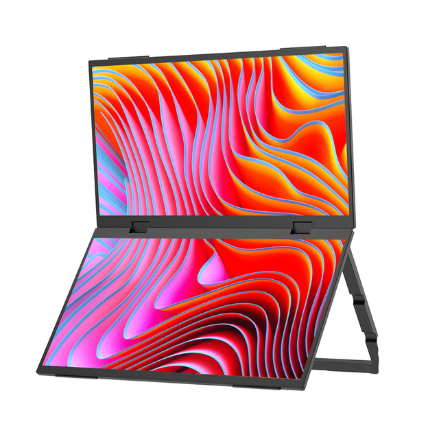 Dual Monitor Folding 15.6 Inch IPS FHD LED Laptop Screen 360 Degree Foldable with Type-C Ports Full View IPS Screen