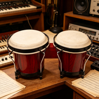Wholesale Custom Logo Wooden Bongo Drum Kit, Sheepskin Drum Head Hand Percussion for Beginner Student Music Teaching Aid