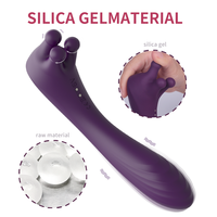 Vibrador de Masaje 2 en 1 para Adultos, Silicona Líquida, Doble Estimulación, Carga USB, Ultra Silencioso, para Mujer, Venta al Por Mayor
