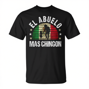 T-shirt El Abuelo Mas Chingon avec motif drapeau mexicain, col rond, manches courtes, unisexe, pour adulte, cadeau de fête - Product Image 2