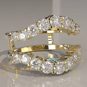 Anillo de Mujer Aggie con Aro Protector Personalizable, Chapado en Oro de 18K, con Diamantes de Corte Brillante, Piedras Cultivadas en Laboratorio, Certificado IGI 6 - Product Image 5