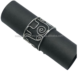 Décoration de TABLE design fantaisie anneau de serviette en métal porte-serviette nickelé anneau de serviette de haute qualité - Product Image 1