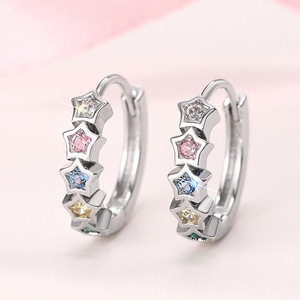 Orecchini a stella colorati per donna, design dolce e scintillante, accessori di gioielleria alla moda - Product Image 5
