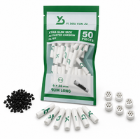 Embouts filtrants en céramique au charbon actif 6 mm, fins et longs, avec noyau en charbon de coco, filtres jetables pour le tabac à rouler