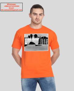 บุรุษสีเทาสีที่กำหนดเองทำพิมพ์เสื้อยืดผู้ผลิตจากบังคลาเทศ - Product Image 5