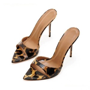 Pantoufles a Talons Hauts Women's Stiletto-Heel Slide Sandals Peep-Toe <b>Pointed</b>-Toe With Single-Strap - Product Image 3