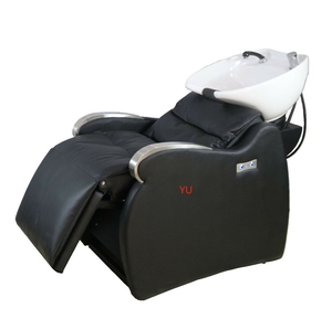 Equipo de Salón de Belleza, Lavabo Eléctrico de Cerámica, Silla de Champú Dorada - Product Image 3