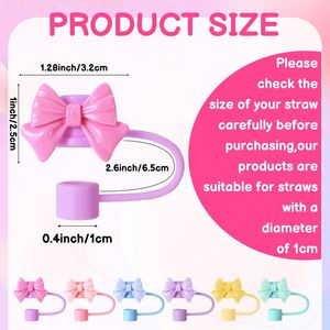 Nueva Tapa de Silicona con Diseño de Lazo para Pajitas, Cubierta Antipolvo para Pajitas de 10 mm, Accesorio Reutilizable para Vasos, Apto para Niños y Adultos - Product Image 2