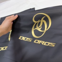 Sac à fermeture éclair en plastique mat noir avec logo personnalisé, réutilisable, pour vêtements, bijoux, cosmétiques, emballage de vente au détail