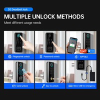 Cerradura Inteligente para Principiantes con Huella Dactilar, WiFi Tuya, TTlock, Contraseña, Control Remoto, Cerradura Digital para Puerta, Gestión por Aplicación, para Puertas de Madera/Acero