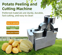 Aardappelwas- en schilmachine voor 100-500 kg/keer, taro snijmachine, aardappelschiller en -snijmachine, wortel- en aardappelreinigingsmachine