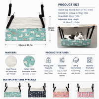 Hamac pour chat en polaire réglable pour cage, lit suspendu doux et chaud pour chats, chatons et petits animaux