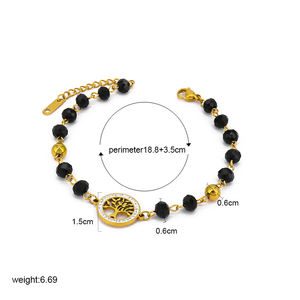<span class=keywords><strong>Rosario</strong></span> di cristallo impermeabile 316L in acciaio inox bracciali gioielli <span class=keywords><strong>albero</strong></span> della vita naturale di cristallo pietra bracciali per le donne - Product Image 2