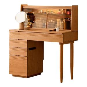 Tocador de madera maciza con luz, almacenamiento y gabinete de maquillaje para dormitorio y uso doméstico - Product Image 5