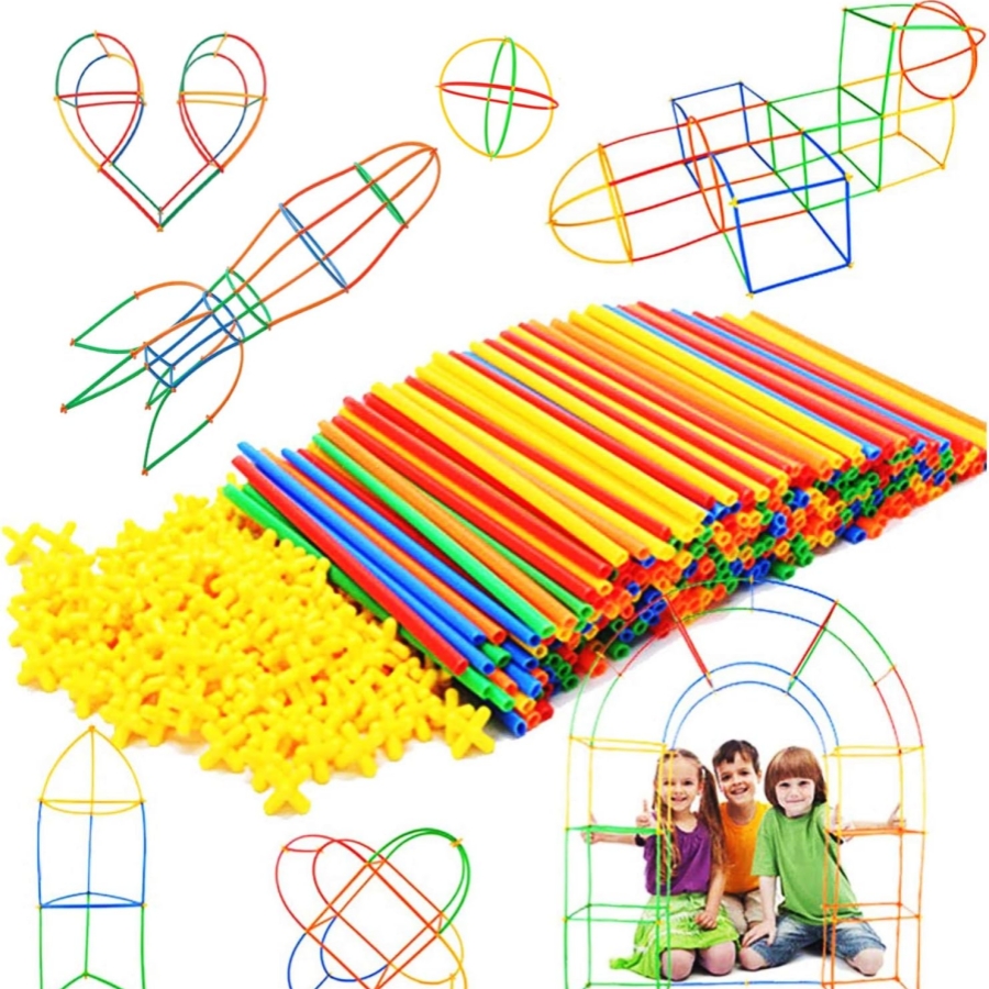 Straw Construction Toy Kits 400 Pcs STEM Building Toys Blocks Educational Activities for Kids Boy