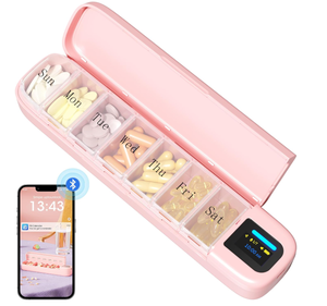 AIMO A170 Dispenser Pil Otomatis Kotak Pil Pintar dengan <span class=keywords><strong>Alarm</strong></span> Kotak Pil 7 Hari dengan Aplikasi Tempat Pil Mingguan untuk Perjalanan - Product Image 1