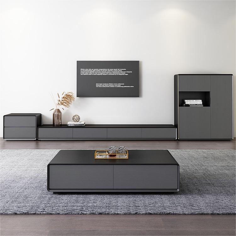 Simple Home Indoor Wooden Furniture Wholesale Modern Coffee Table Set Television Wooden Luxury Media Console TV Stand