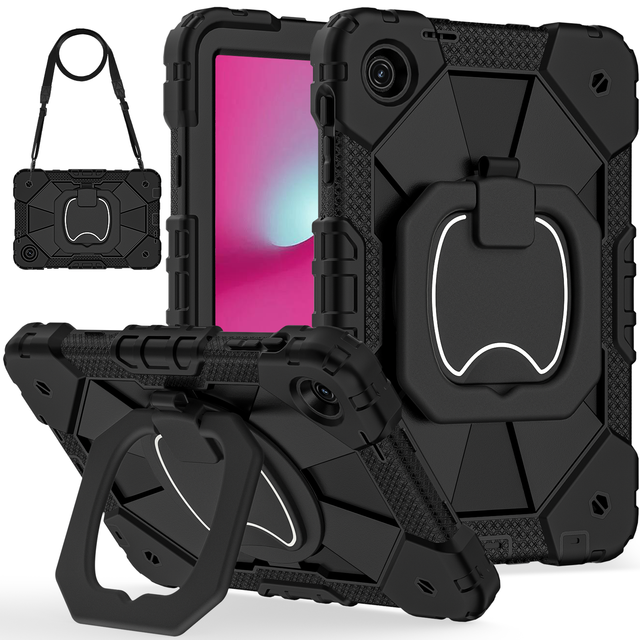 Heavy Duty Shockproof Case with Rotating Handle Stand Detachable Shoulder Strap Cover for T-Mobile Revvl Tab 2 2025 10.1 Inch