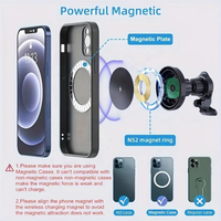 Chargeur sans fil magnétique pour voiture avec éclairage d'ambiance RGB, fixation sur grille d'aération, chargeur sans fil pour téléphone mains libres 15W