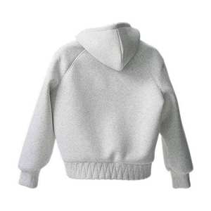 Venta al por mayor de peso pesado de <span class=keywords><strong>color</strong></span> sólido de impresión personalizada Boxy Oversized Boxy Hoodie recortada de peso pesado de dos vías sudaderas con cremallera - Product Image 3