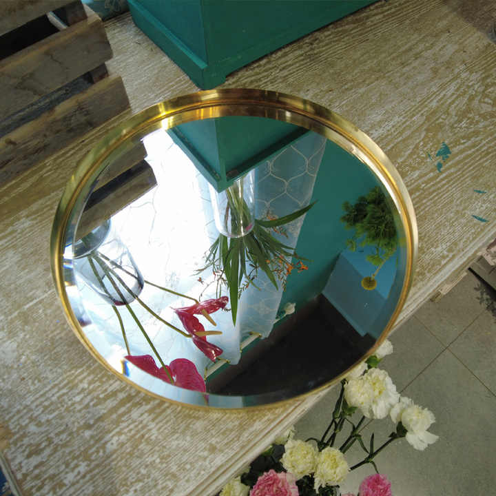 decorative objects hanging gold round decor wall mirror glass decor